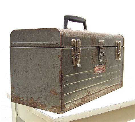 metal vintage tool box|old metal tool boxes.